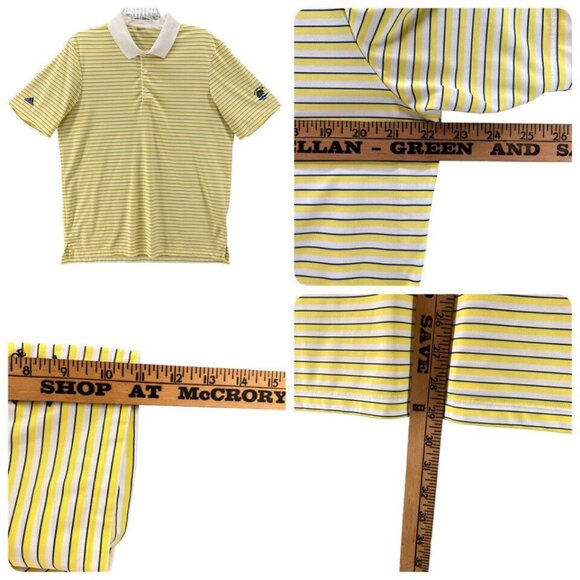 Adidas Mens Golf Polo Size XL Yellow Stripe Brookside Country Club Tournament - Picture 11 of 11